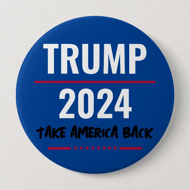 Trump 2024 Ta Amerika Tillbaka Kampanjknapp Knapp (Framsida)