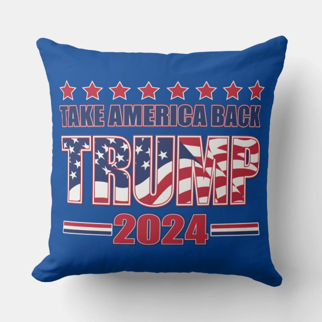 Trump 2024 Ta Amerika tillbaka Kudde (Framsida)
