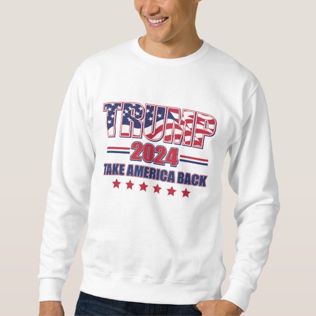 Trump 2024 Ta Amerika tillbaka Lång Ärmad Tröja (Framsida)
