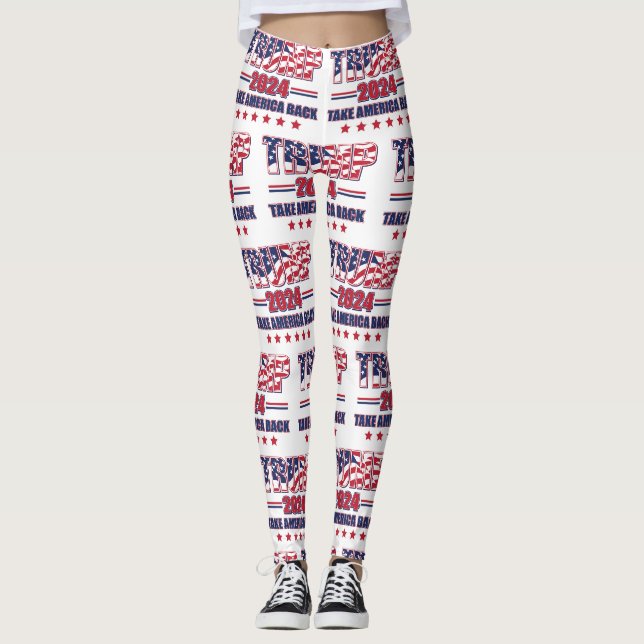 Trump 2024 Ta Amerika tillbaka Leggings (Framsida)