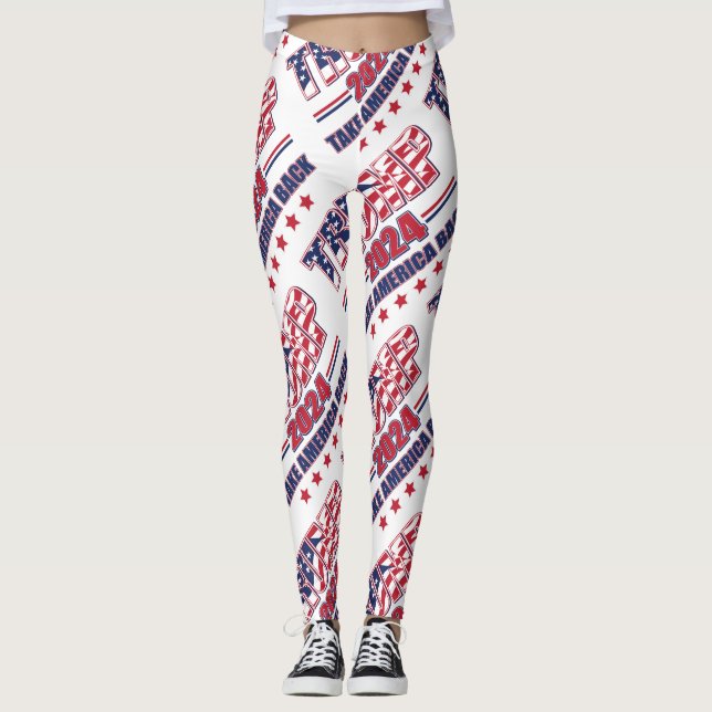 Trump 2024 Ta Amerika tillbaka Leggings (Framsida)