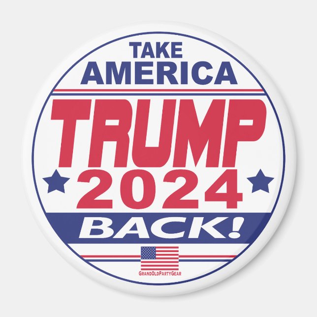 Trump 2024 Ta Amerika tillbaka magnet (Framsidan)
