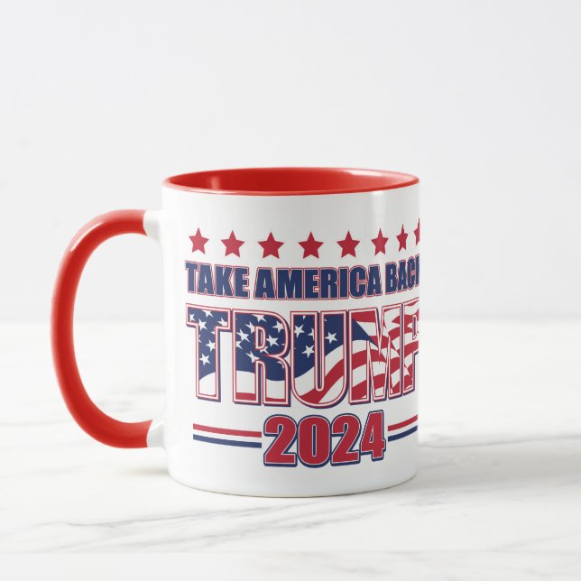 Trump 2024 Ta Amerika tillbaka Mugg (Vänster)