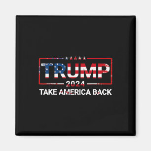 Trump 2024 Ta Amerika Tillbaka Oss Flagga 4:e Juli Magnet