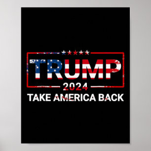 Trump 2024 Ta Amerika Tillbaka Oss Flagga 4:e Juli Poster