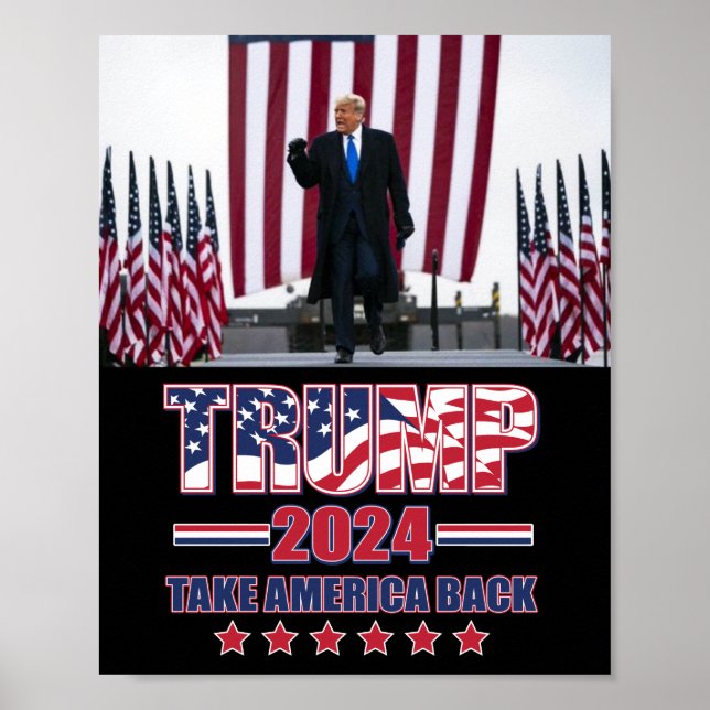 Trump 2024 Ta Amerika tillbaka Poster (Framsidan)