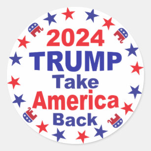 TRUMP 2024 Ta Amerika tillbaka Runt Klistermärke