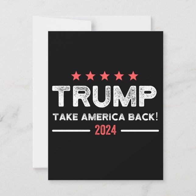 Trump 2024 Ta Amerika tillbaka Spara Datumet (Framsida)