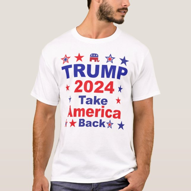 TRUMP 2024 Ta Amerika tillbaka T Shirt (Framsida)