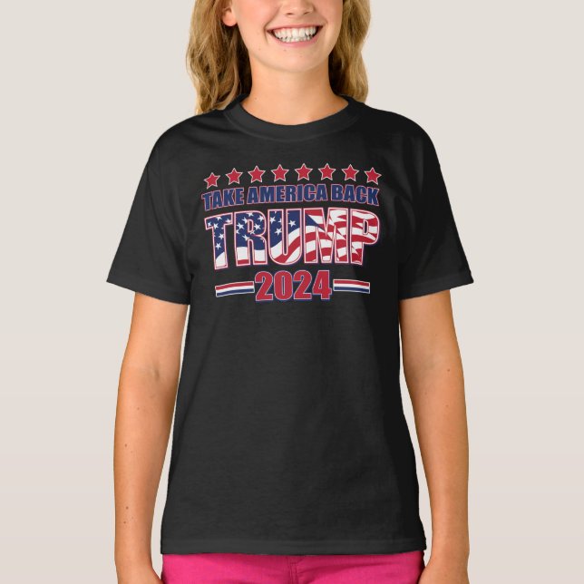 Trump 2024 Ta Amerika tillbaka T Shirt (Framsida)