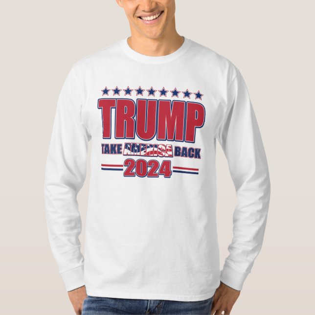Trump 2024 Ta Amerika tillbaka T Shirt (Framsida)