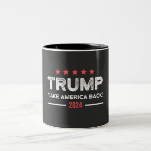 Trump 2024 Ta Amerika tillbaka Två-Tonad Mugg