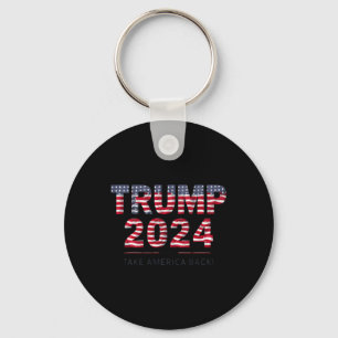 Trump 2024 Ta Amerika tillbaka USA Flagga 4 juli Nyckelring