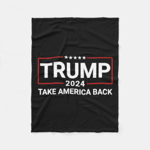 Trump 2024 Ta Amerika tillbaka valet - återvändand Fleecefilt