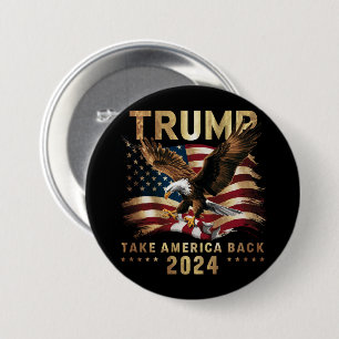 Trump 2024 Ta tillbaka Amerika Amerikansk flagga T Knapp