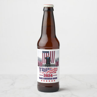 Trump 2024 Ta tillbaka Amerika Ölflaska Etikett