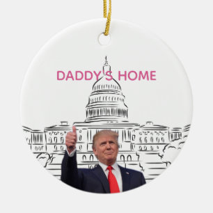 Trump 2024 Ta tillbaka Amerika-Papporna hem Julgransprydnad Keramik