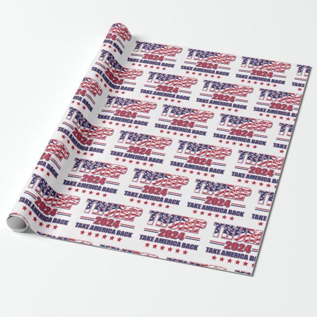 Trump 2024 Ta tillbaka Amerika Presentpapper (Utrullad)