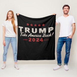 Trump 2024 Ta tillbaka Amerika President 47 USA Fleecefilt