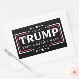 Trump 2024 Ta tillbaka Amerika Rektangulärt Klistermärke