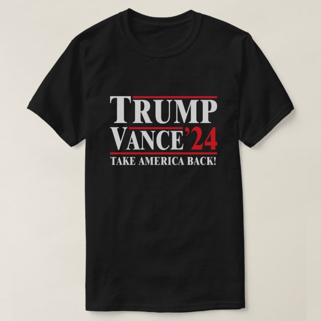 Trump 2024 "Ta tillbaka Amerika" T-shirt Black (Design framsida)
