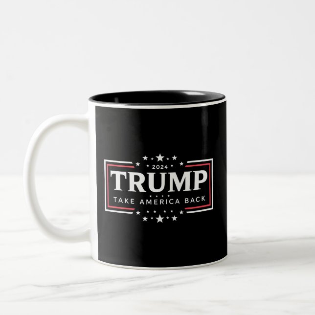 Trump 2024 Ta tillbaka Amerika  Två-Tonad Mugg (Vänster)
