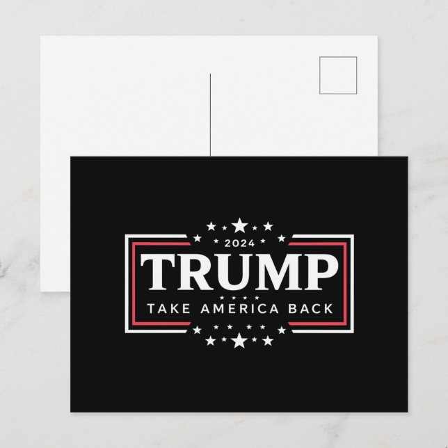 Trump 2024 Ta tillbaka Amerika  Vykort (Fram/baksida)
