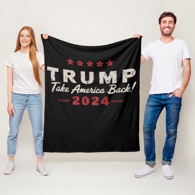 Trump 2024 Ta tillbaka USA:s president 47 Fleecefilt (På plats)