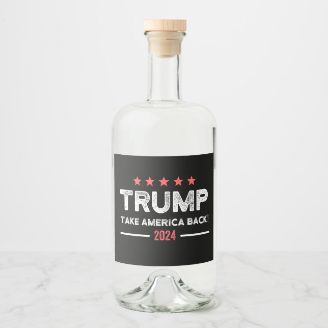 Trump 2024 Take America Back Spritflaskor Etikett (Framsida)