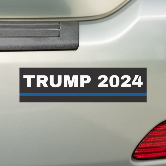 Trump 2024 Thin Blue Line Bumper Sticker Bildekal (På Bil)