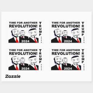 Trump 2024 Tid för ytterligare Trump-Revolution! Rektangulärt Klistermärke