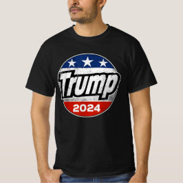 Trump 2024 Till president American Flagga Button T Shirt