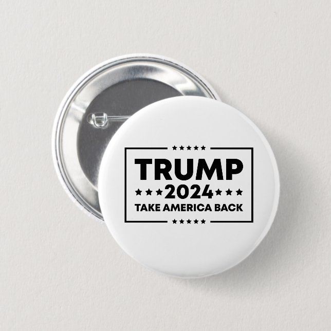 Trump 2024  Trump Ta Amerika Tillbaka Knapp (Framsida & baksida)