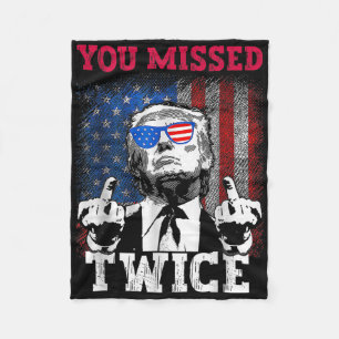 Trump 2024 USA flagga du missat två gånger Fleecefilt