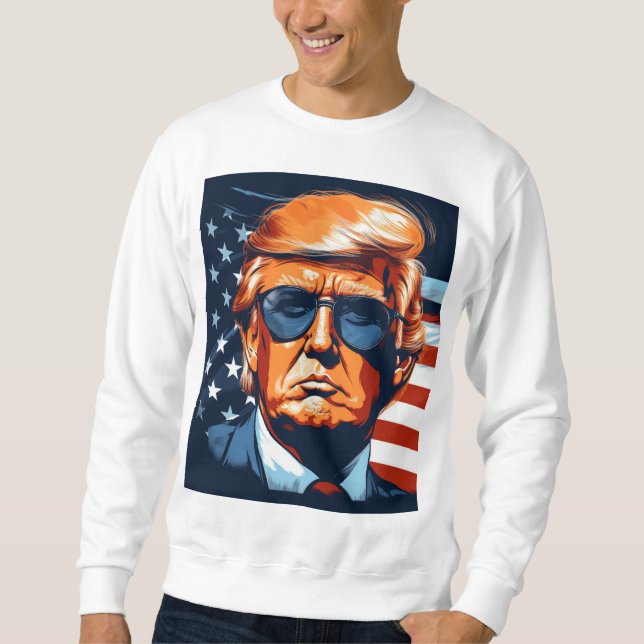 Trump 2024 - USA - Make America Great Again Lång Ärmad Tröja (Framsida)
