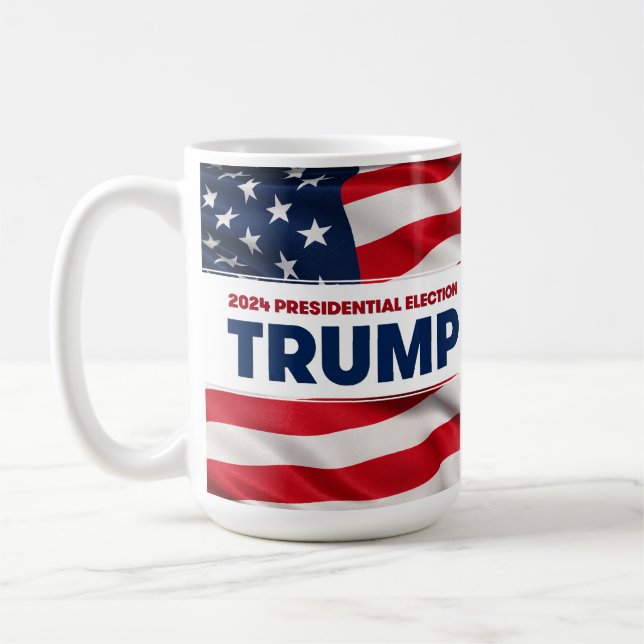 TRUMP 2024 USA:s presidentval Kaffemugg (Vänster)