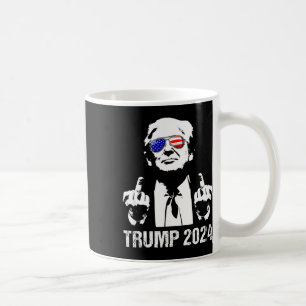 Trump 2024 Val Amerikansk Flagga Solglasögon Repub Kaffemugg