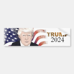 TRUMP 2024 Val Bumper Sticker Bildekal