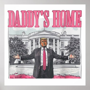 Trump 2024 Val Pappor Hemma Rosa Poster