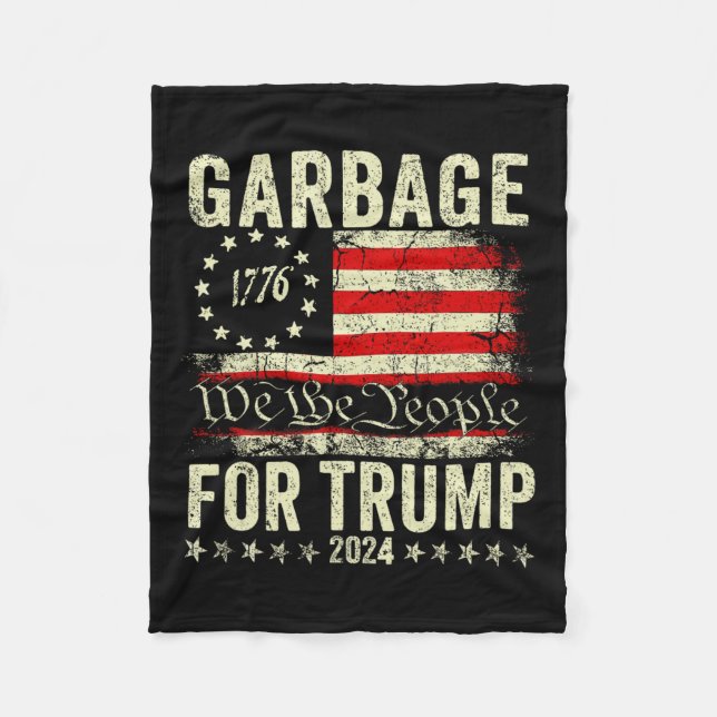 Trump 2024 Val Sopor Omröstning om trumfkort Fleecefilt (Framsidan)