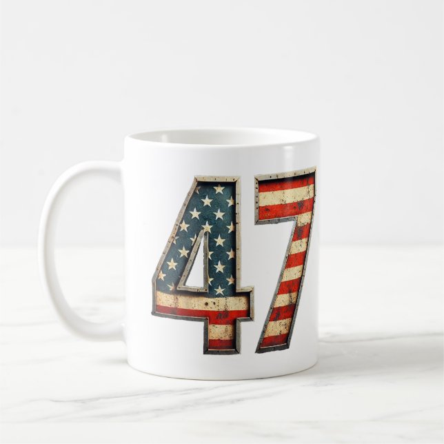 Trump 2024 Valet 47 Seger Vinnande President 47:e Kaffemugg (Vänster)