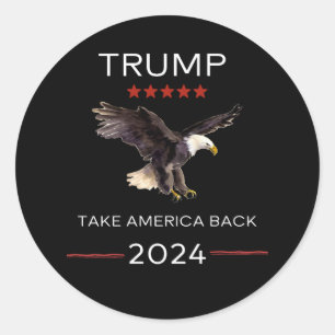 Trump 2024-valet Ta Amerika-bakmärket Runt Klistermärke