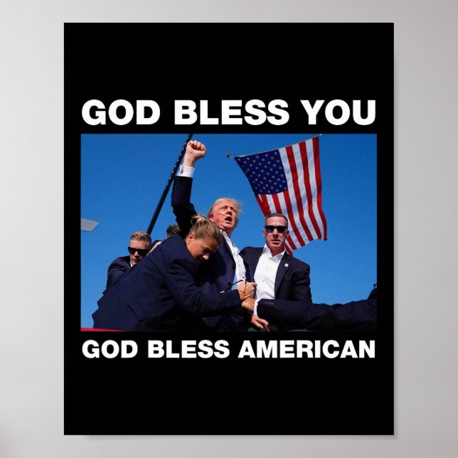 Trump 2024 Välsigna dig You - Välsigna dig Amerika Poster (Framsidan)