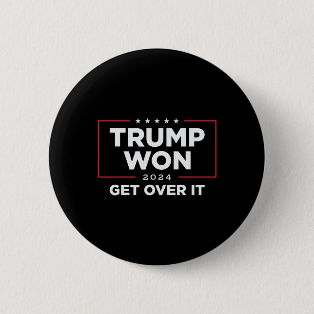 Trump 2024 Vann Se över det Uni - Svart  Knapp (Framsida)