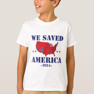 Trump 2024 Vi räddade Amerika 2024 års valresultat T Shirt