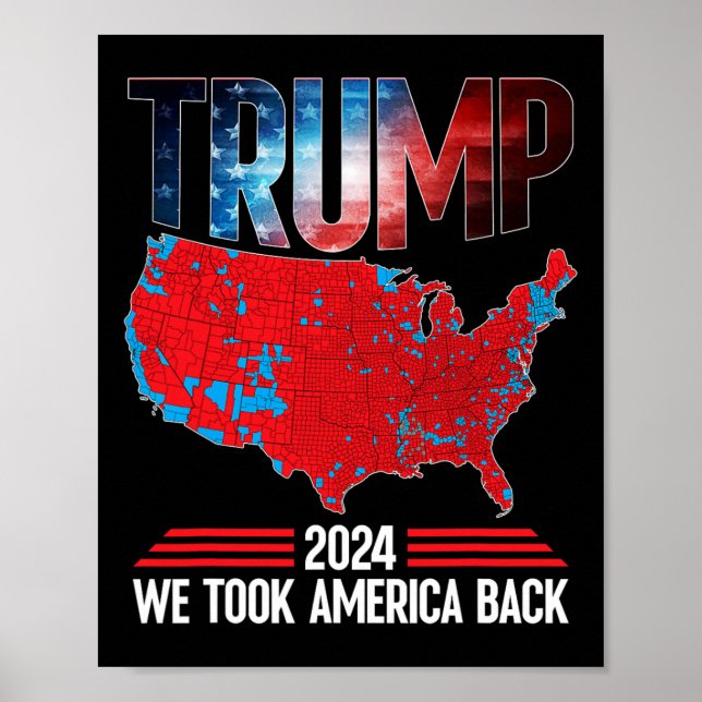 Trump 2024 Vi tog Amerika Byck-valresultat M Poster (Framsidan)