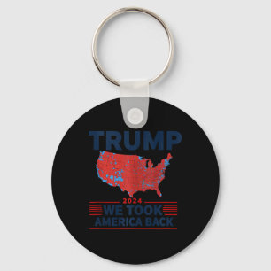Trump 2024 Vi tog Amerika tillbaka valresultat M Nyckelring