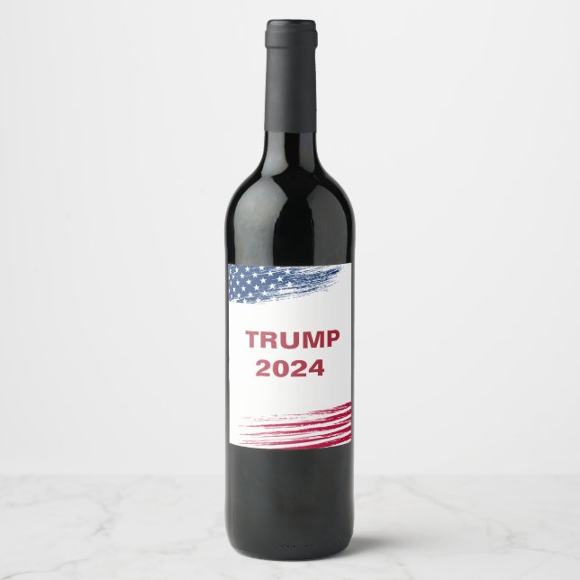 Trump 2024 vinflaska etikett (Framsida)