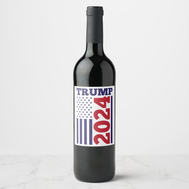 Trump 2024 vinflaska etikett (Framsida)