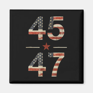 Trump 2024 Vintage 45 47 America Flagga Shirt for Magnet
